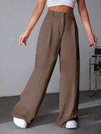 High-waist wide-leg trousers