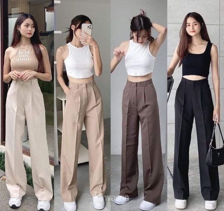 High-waist wide-leg trousers
