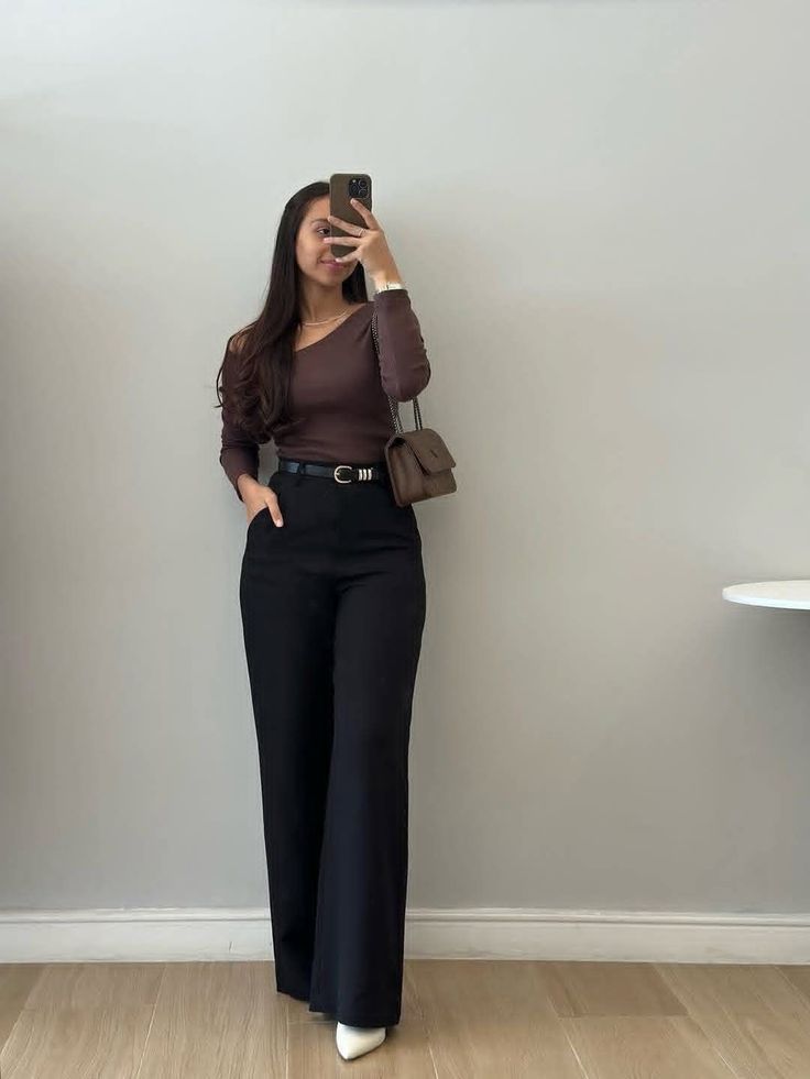High-waist wide-leg trousers