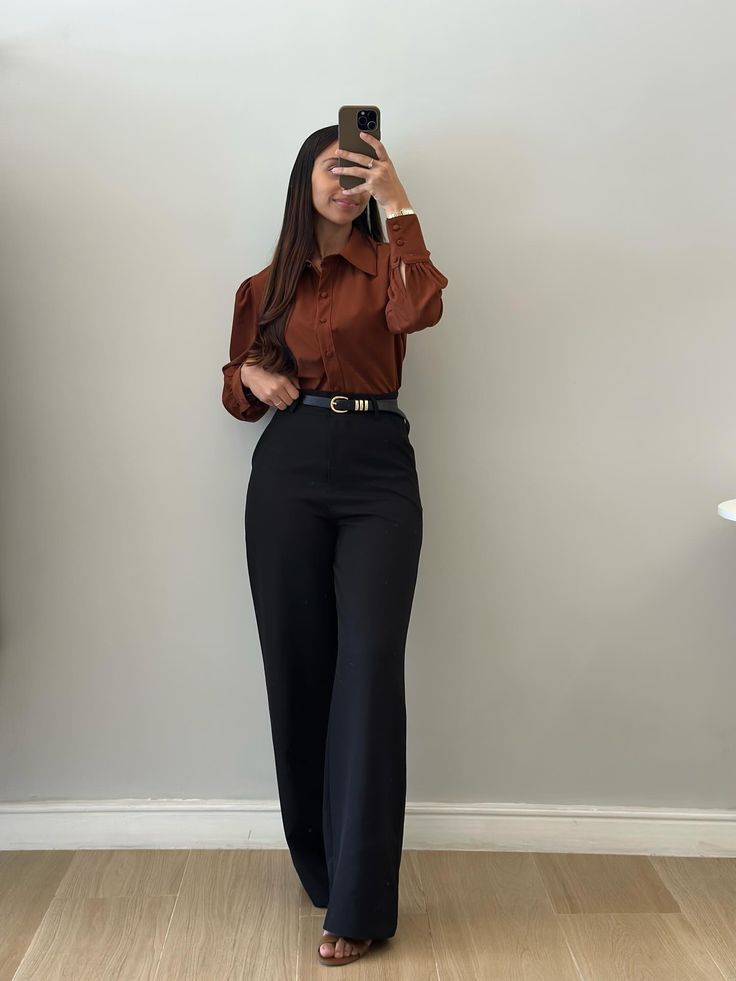 High-waist wide-leg trousers